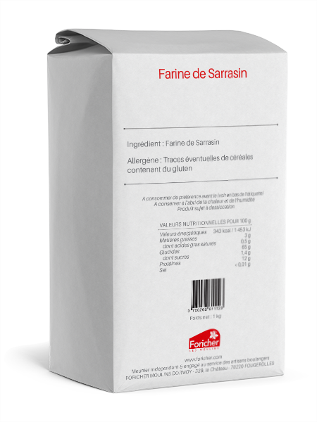 Farine de sarrasin T80 en 1 kg - Moulin de Nomexy